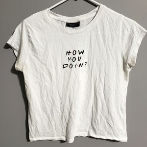 Friends "How you doin" mini fit crop top size M